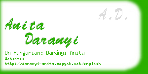 anita daranyi business card